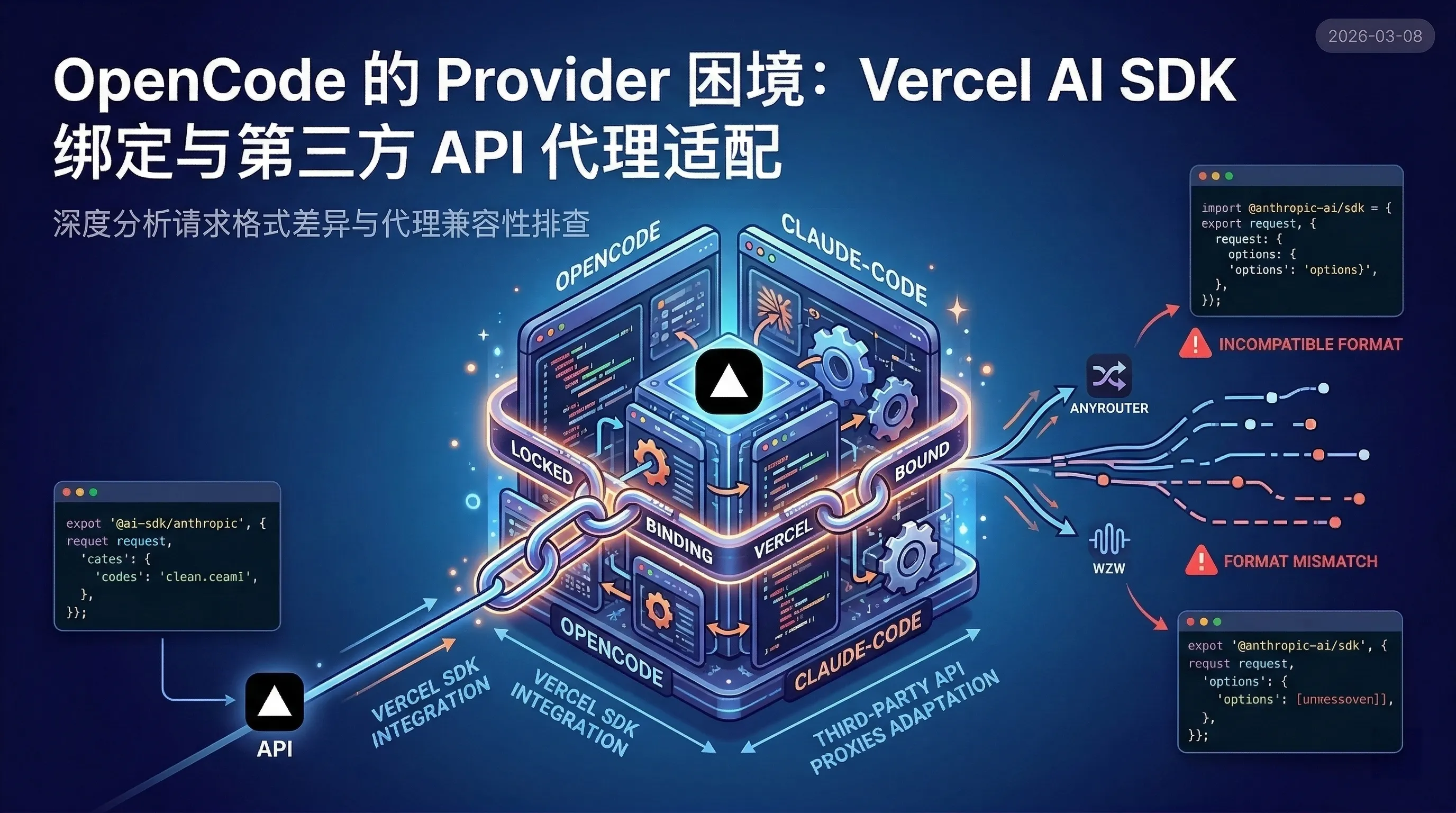 OpenCode 的 Provider 困境：Vercel AI SDK 绑定与第三方 API 代理适配